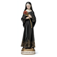 Statue en résine de Sainte Rita de Cascia, figurine décorative religieuse, décoration d'autel pour église catholique et maison, artisanat personnalisé OEM ODM