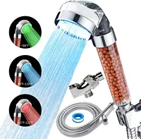 Soffione doccia a bassa pressione portatile a led a colori con soffioni doccia con filtro e set di spruzzatori
