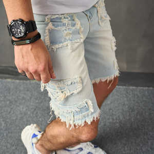 Shorts de Mezclilla Desgastados al por Mayor para Hombre - Product Image 2
