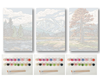 Pintura por Números de 3 Paneles para Adultos, Kit de Pintura al Óleo Digital DIY de 3 Piezas con Paisaje de Girasoles Brillantes, para Regalo