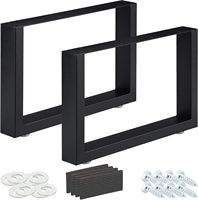 Haute qualité 2 pièces noir rectangulaire en acier pieds de Table Structure forte pour chambre chaise salon maison bureau utilisation