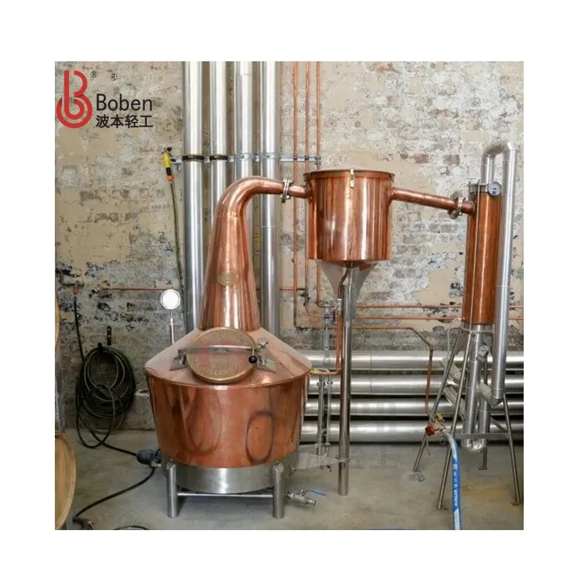 Gin distillery copper pot still with a gin basket for gin distilling distillation machine