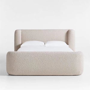 <span class=keywords><strong>Letto</strong></span> <span class=keywords><strong>Matrimoniale</strong></span> in Tessuto Semplice Italiano 1,8m Stile Nordico di Lusso Leggero Color Crema per Piccoli Appartamenti e Ville - Product Image 4