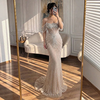 Robe de soirée sirène de luxe Serene Hill à épaules dénudées, ornée de perles et de sequins, élégante pour femme, idéale pour mariage et soirée LA73148E 2026