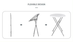 Factory Delivery 80cm Diameter MDF Folding <strong>Table</strong> with High Legs Outdoor Home Use <strong>Foldable</strong> <strong>Bar</strong> Mesa Plegable Made of Plastic