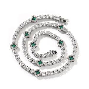 Collar de Cadena de Tenis con Trébol de Cuatro Hojas de Circón para Mujer, Elegante y Exquisito Collar de Clavícula de Moda de Nuevo Estilo - Product Image 2