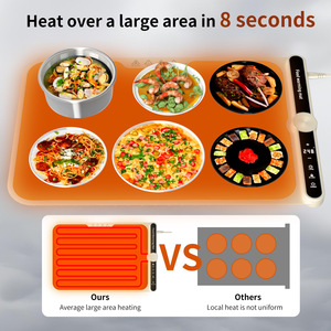 2025 nuovo Design vassoio di riscaldamento elettrico 3 impostazioni di temperatura moderno strumento di cucina intelligente per il riscaldamento di alimenti a superficie completa flessibile - Product Image 3