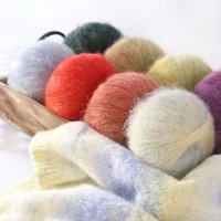 Fil fantaisie en mohair et soie 50g, haute ténacité, anti-bactérien, teint, pour tricot DIY et pulls faits main