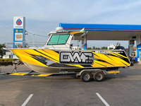 Gobytoy — bateau radiocommandé en aluminium, 7.5m / 25 pieds, cabine centrale, certifié CE avec demi-cabine