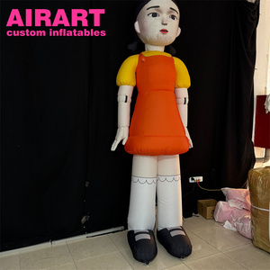 Oyun parti dekorasyon şişme sevimli kız modeli, şişme kız bebek maskot reklam balonu - Product Image 6