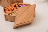 Gedroogd Fruit Opbergdoos Multi-Combinatie Huishoudelijke Bamboe Opbergdoos Snack Opslag Afwerking