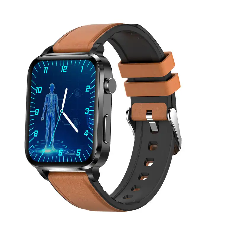 F100 1,7 Zoll Bildschirm Smart Watch Doppel sonde 650 nm Laser Gesundheitstherapie EKG Blutdruck Gesundheitsüberwachung Smartwatch 2024 für Herren