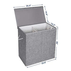 <span class=keywords><strong>Amazon</strong></span> Venta caliente <span class=keywords><strong>plegable</strong></span>/<span class=keywords><strong>plegable</strong></span> de algodón doble <span class=keywords><strong>ropa</strong></span> de lavandería <span class=keywords><strong>cesta</strong></span> con tapa - Product Image 6