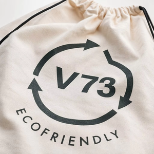 Sac à poussière en coton sergé écologique à chevrons pour sacs à main, avec logo personnalisé imprimé, pochette à cordon en coton pour chaussures et vêtements - Product Image 6