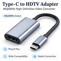 USB C to HDTV Adapter 4K60Hz USB Type C to HDTV Cable Adapter High Speed Thunder-bolt 3/4 Ports, for Phone 15/16 Pro/Max