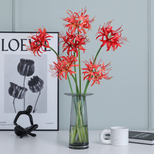 ดอกลิลลี่ใยไหมรุยลิซิสีแดงสด ดอกเดี่ยว สำหรับตกแต่งบ้านและโรงแรม - Product Image 1