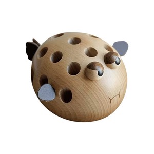 Portalápices de madera con forma de pez globo, organizador de escritorio redondo con forma de animal, para almacenamiento en el hogar u oficina, regalo - Product Image 5