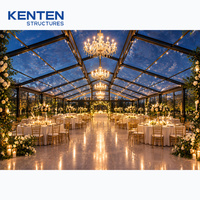 Marquee de mariage amovible à structure libre, pavillon de réception extérieur, salle de banquet en verre, gazebo extérieur avec porte coulissante en verre