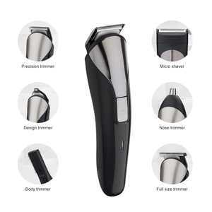 Afeitadora Eléctrica Inalámbrica Recargable por USB, Kit de Afeitado 12 en 1, Recortadora de Barba, Cuchillas de Acero Inoxidable, Profesional, Ajustable, para Nariz - Product Image 1