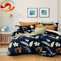 Ensemble de literie 4 pièces, draps de lit complets en polyester, ensemble de literie géométrique