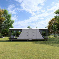 Maison-capsule en aluminium haute durabilité, alimentée à l'énergie solaire, écologique, installation facile sur site pour hôtel, cuisine, salon