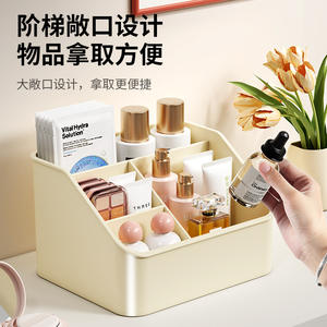 Caja de almacenamiento de escritorio Chaozhou 4 en 1, organizador de plástico con divisiones para maquillaje y material de oficina, capacidad de 1 litro - Product Image 3
