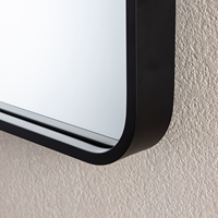 Miroir de salle de bain rectangulaire moderne à LED encadré Eterna avec interrupteur tactile mural, étagère de rangement inférieure, sans cuivre, anti-traces de doigts
