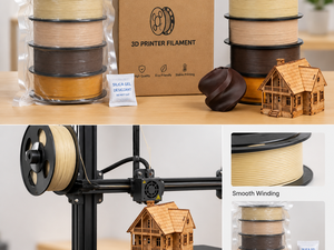 Filamento de Impresora 3D de Madera PLA de 1.75mm, Textura de Madera Real, Color Personalizado para Manualidades y Decoración del Hogar, Creality, Venta al Por Mayor de Fábrica - Product Image 4