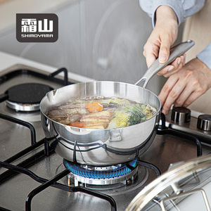 Casserole à Nouilles en Acier Inoxydable 304 de Style Japonais SHIMOYAMA, Cuisson à la <span class=keywords><strong>Vapeur</strong></span>, Pot à Lait, Poêle à Neige, Cuisinière à Induction avec Couvercle en <span class=keywords><strong>Verre</strong></span> - Product Image 5