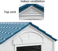 Villa de Lujo Moderna para Perros Grandes, con Techo de Hierro y PP, Orificios de Ventilación, Diseño de Costuras Espaciosas, Rojo-Blanco