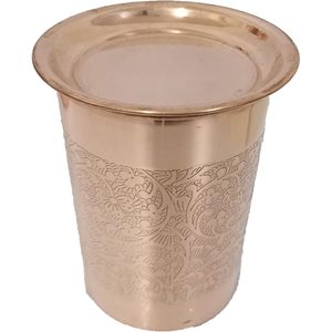 Embossed Pure Copper Jug Tumbler with Glass Lid Metal <b>Drinkware</b> <b>Accessories</b> for Parties Water Jug and Pitcher - Product Image 5