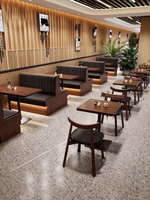 Ensemble table et chaises de restaurant à usage commercial, mobilier en bois massif pour café, hôtel, bistrot, restauration, aire de restauration