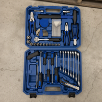 Kit d'outils professionnel portable 54 pièces en acier au chrome-vanadium, personnalisable OEM, clé à douille forgée, pince, clé hexagonale