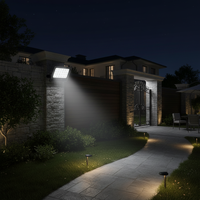 Lampe solaire de jardin étanche IP65, boîtier ABS, LED 6000K lumière du jour, pour cour, patio, usage extérieur