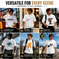 T-shirt unisexe personnalisé en coton peigné de haute qualité 180g, couleur unie, impression de logo DTG DTF, t-shirt décontracté uni, t-shirt oversize pour homme