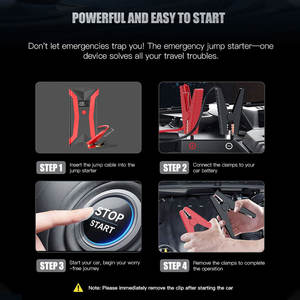 Многофункциональное пусковое устройство 12В и портативный внешний аккумулятор для экстренного запуска автомобилей и мотоциклов, для помощи на дороге - Product Image 3