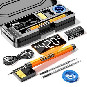 Mini <span class=keywords><strong>fer</strong></span> <span class=keywords><strong>à</strong></span> <span class=keywords><strong>souder</strong></span> de type stylo en alliage d'aluminium rechargeable par USB 5V, chauffage PTC, 260-420°C, portable pour soudure/dessoudure/pyrogravure - Product Image 2
