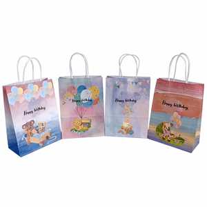 Bolsas de Papel Kraft Blancas al por Mayor para Envolver Regalos de Cumpleaños con Asas de Papel en Existencia Listas para Enviar Suministro a Granel Ecológico - Product Image 1