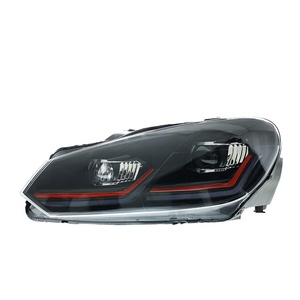 Conjunto de Faros Delanteros Modificados para Golf 6 09-13, Nuevos, 12V, Lente LED, Luz Diurna, Señal de Giro Fluida, Diseño de Lente LED que Mejora la Visibilidad - Product Image 1