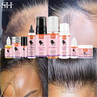 Marque privée Dentelle Dissolvant de colle Ensemble Perruque Adhésif Cire Bâton Cheveux Teinte Spray Extensions Perruques Outils Kits