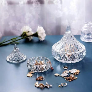 Ventes en gros de pots à bougies en verre de luxe avec couvercle, boîte à bijoux en verre ou boîte à bibelots pour la décoration de la maison - Product Image 4