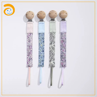 Attache-sucette en coton en gros, style bohème, pour bébé, cadeaux pour bébé, porte-sucette brodé pour garçon et fille