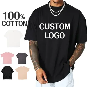 Hot Sale 100% Cotton Unisex Oversized Solid Short Sleeves T-shirt Breathable Skin Friendly Quick Drying Casual Top Shirt