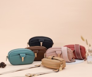 Prettyzys Good Looking PU Leather Messager Bag Monedero de hombro Bolsos de moda para teléfono móvil con correa ancha Crossbody Bag - Product Image 1