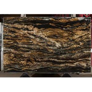 Encimera de Granito de Lujo con Diseño de Piedra Dorada, Superficie de Barra con Vetas Negras y Doradas, Losas de Granito Negro - Product Image 3