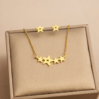 X376 à la mode dames titane acier inoxydable bijoux étoiles filantes pendentif collier Bracelet ensemble cadeau de mariage disponible