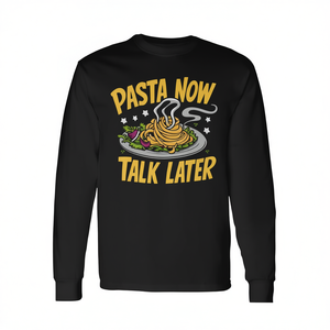 T-shirt à manches longues pour enfants Pasta Party, motif promotionnel 'Parlez maintenant, discutons plus tard' - Product Image 3