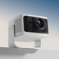 Projecteur Android 14 HY350Max 1080P LCD 500 ANSI Lumens Prise en charge 4K Mise au point automatique Correction trapézoïdale hexagonale Portable Blanc