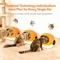 Distributeur automatique de nourriture pour animaux de compagnie avec capteur RFID, ouverture de porte automatique, en silicone, avec enregistrement vocal