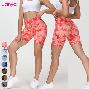Custom Logo Tie Dye Scrunch Butt High Waist Sports Fitness Gym <strong>Shorts</strong> for Women XL Size Seamless <strong>Jeggings</strong> with Logo Made Spandex - Product Image 5